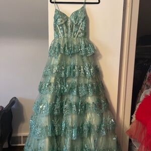Sage/seafoam sparkly dress